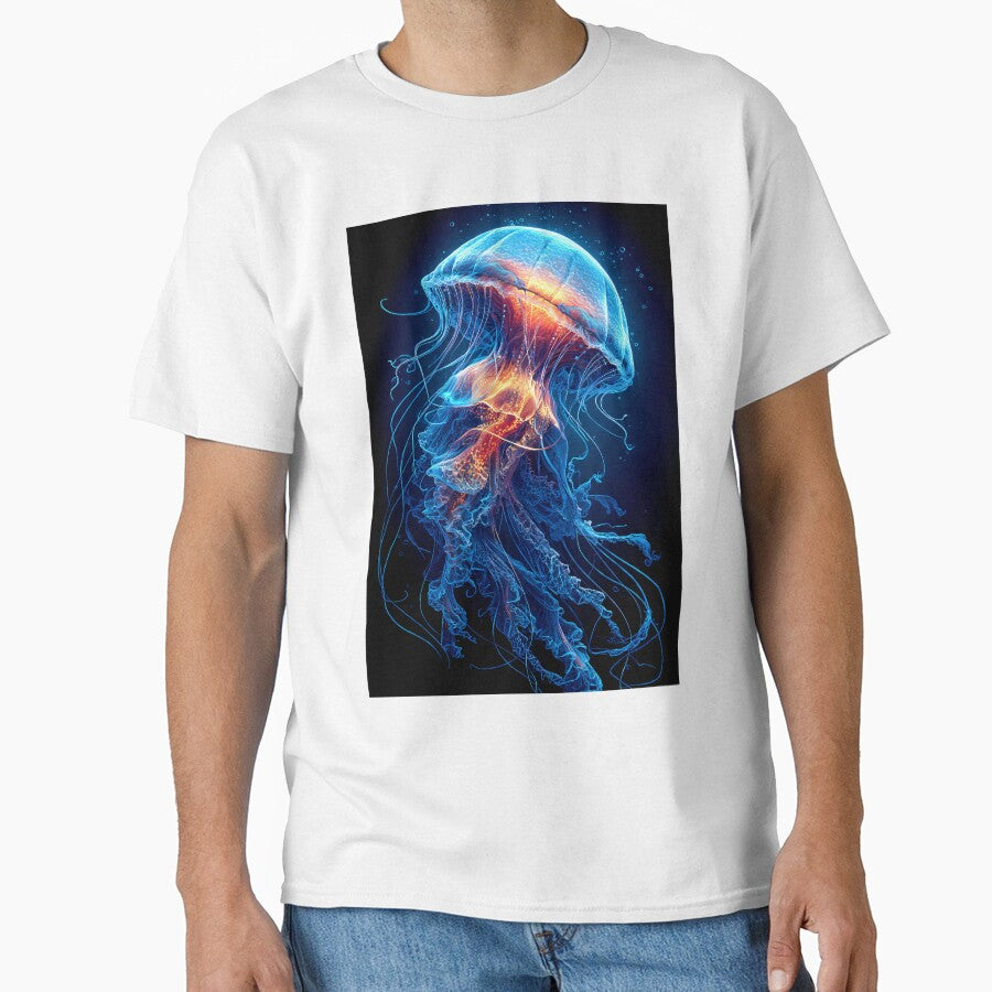 Bioluminescent Jellyfish – Glowing Ocean Creature Neon Art by JackrabbitPub