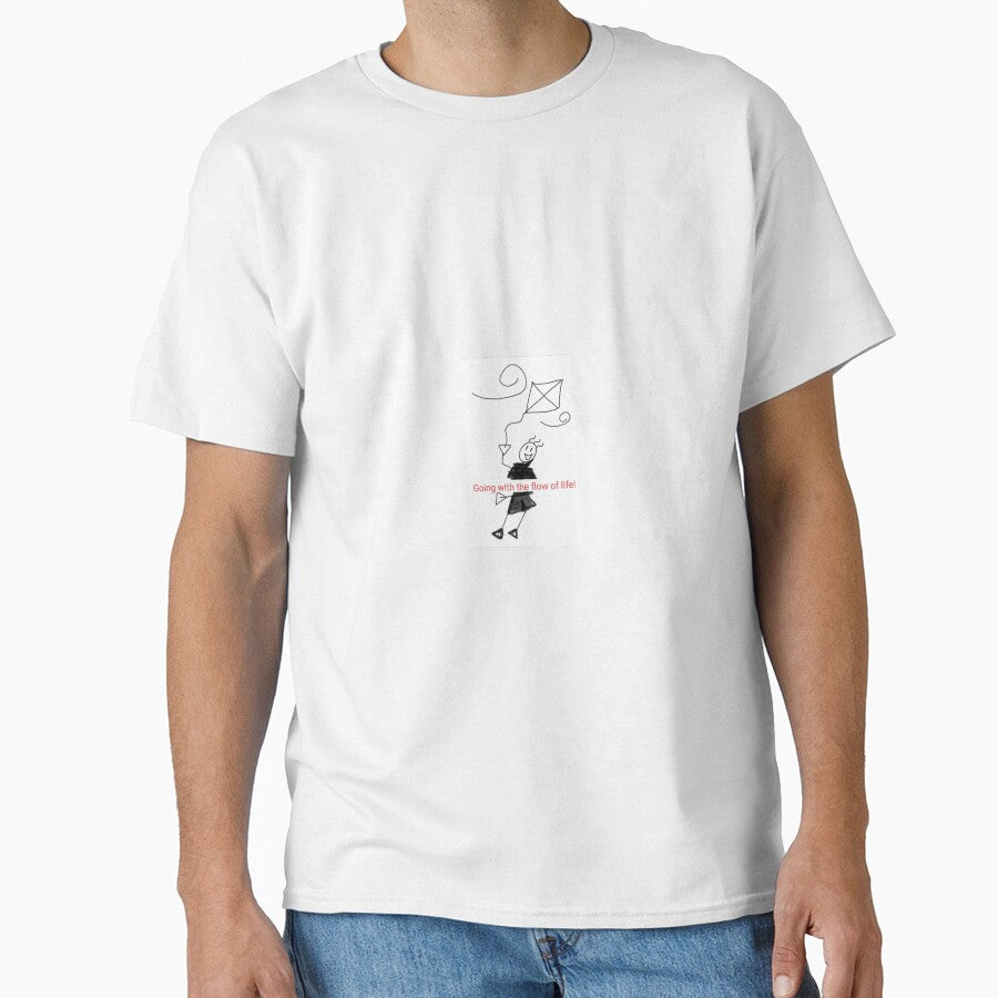 Retro minimalist childhood nostalgic black and white smiley stickman going with flow funny meme by Shukasya-Arts
