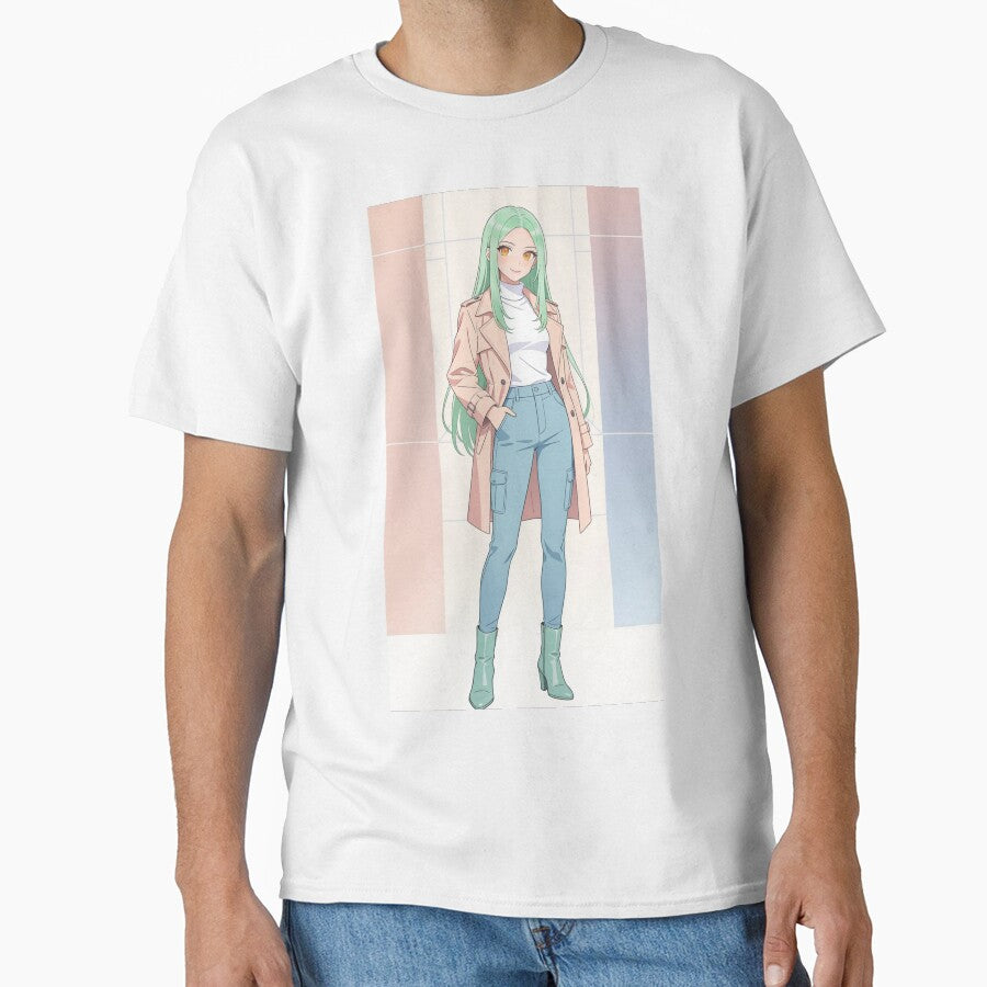 Confident Modern Pastel Anime - Fashionable Trench Coat Pose colour #2 by KMChronicles
