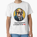 Bulldog with Headphones Funny Corporate Design - Lazy Coworker Gift by Ridiculam Toga