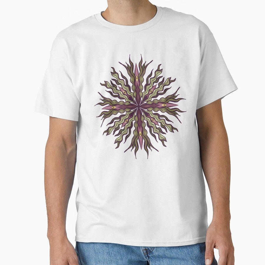 Psychedelic Eyes Plant Horror Art – Surreal Green and Purple Flower by Boriana Giormova