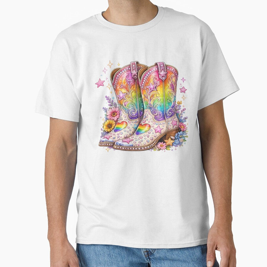 Rainbow Cowboy Boots Pride Design | LGBTQ Western Cowgirl Gift | Queer Country Pride Outfit by ArtByTripti