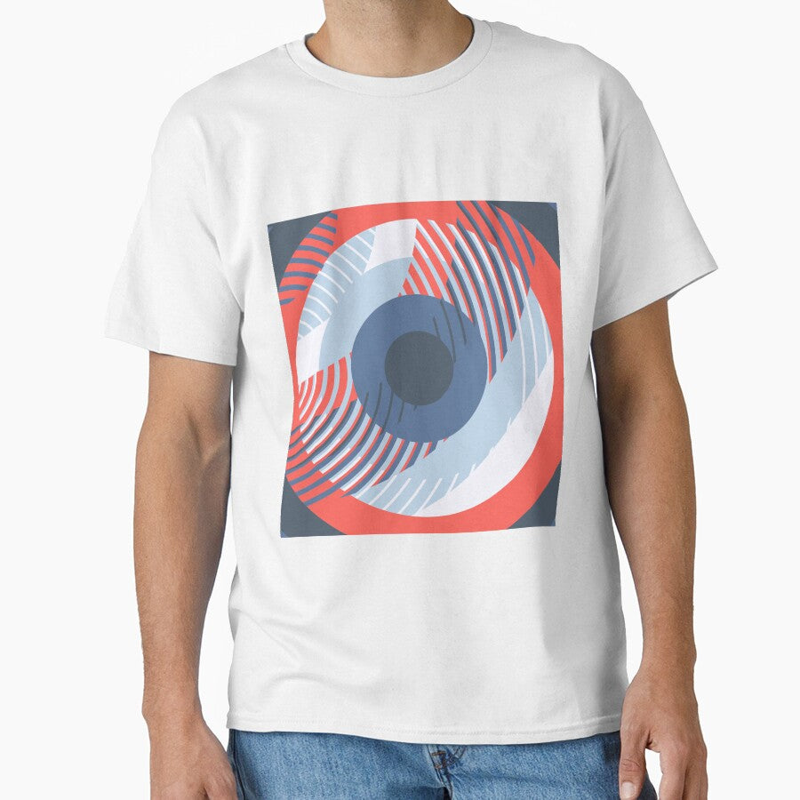 Simple trendy modern abstract design in red blue and white by Thecolorschemer