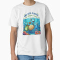 white One Less Plastic for Oceans Sake Environmental Turtle with Reusable Bag by zoughlal