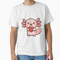 Cute Axolotl Holding Heart by Antonio Piguave