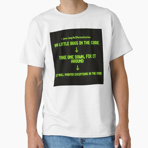99 Bugs in the Code Funny Programmer T-Shirt | Null Pointer Exception Dev Humor | Retro Terminal Coding Gift for Developers by Noctavia07