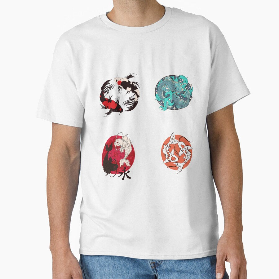 Coloured Koi Fish Sticker Pack, Ornamental Carp, Japanese Symbol For Zen by Black11Flamingo