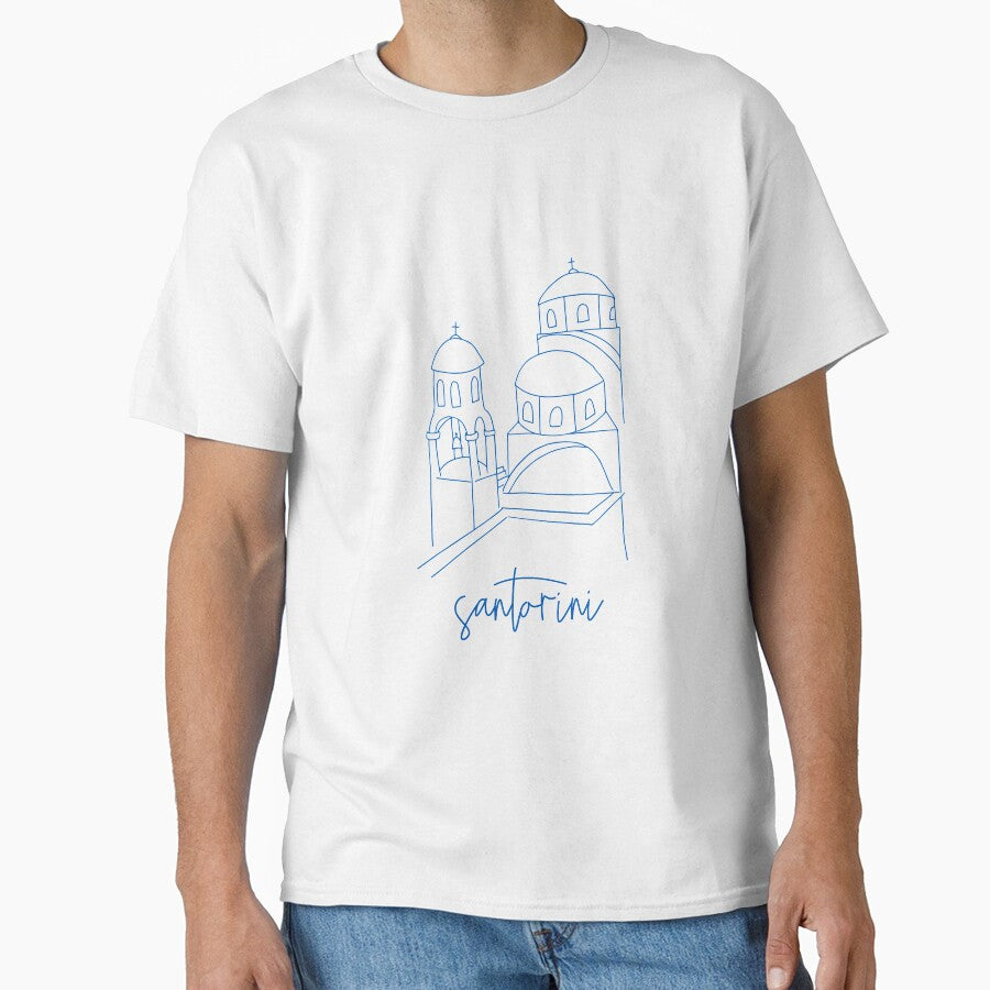 minimalist santorini landmark in blue by neopop