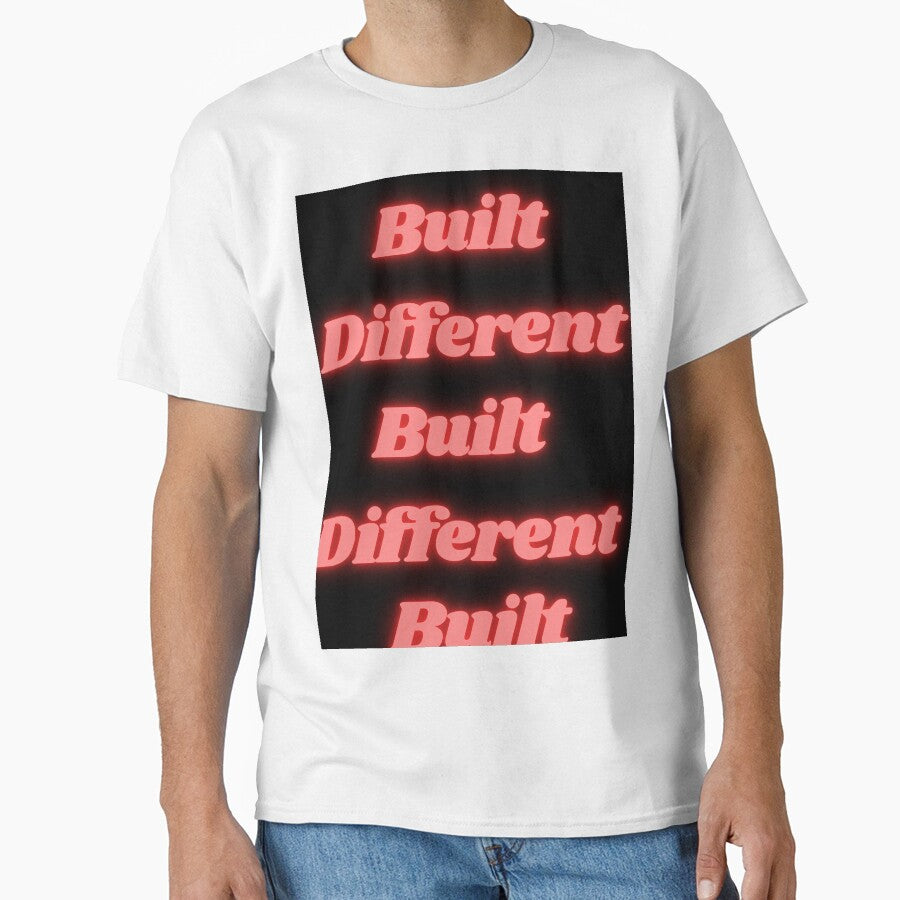 Built Different Neon Sign Aesthetic Motivational Quote Pink Retro by Extremeallie
