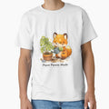Plant Parent Mode – Cute Kawaii Fox Watering Houseplants Art by Still Breathing Studio