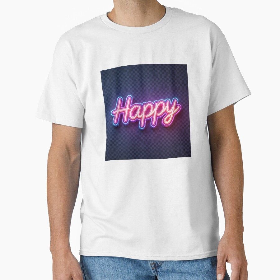 Vibrant 3D Neon Happy Sign Lettering by AwakenFah