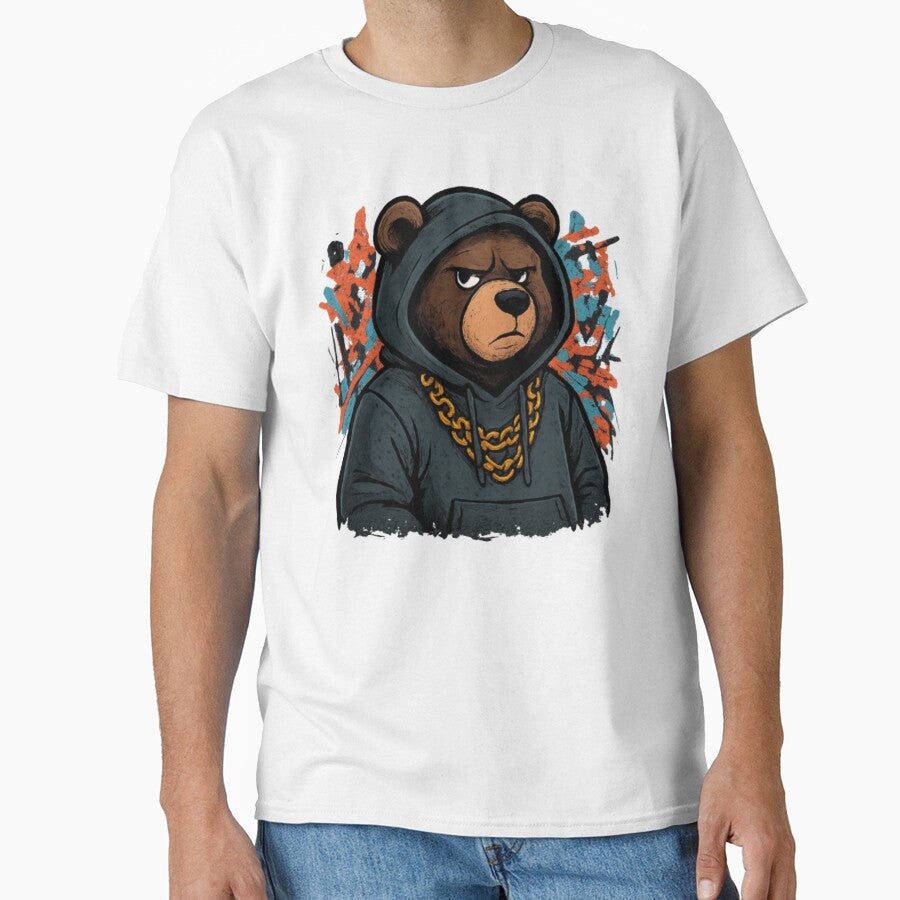 Streetwear Bear in Hoodie & Chains by PixelStyle Studio