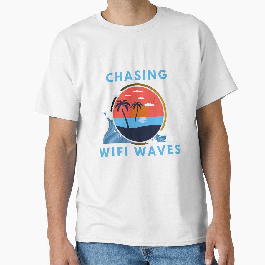 Chasing wifi waves nomad remote working design - Work from home funny by wholigans