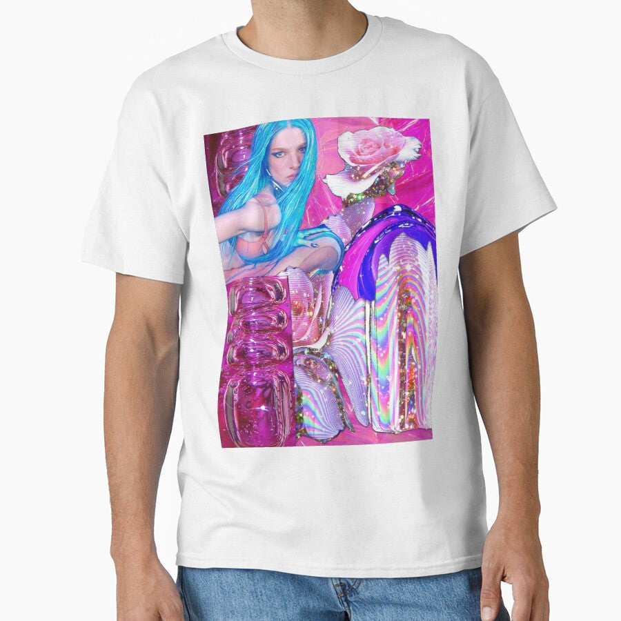 The Dreamy Blue: Ethereal Hunter Schafer Portrait in Pink and Blue by y2kponyclub