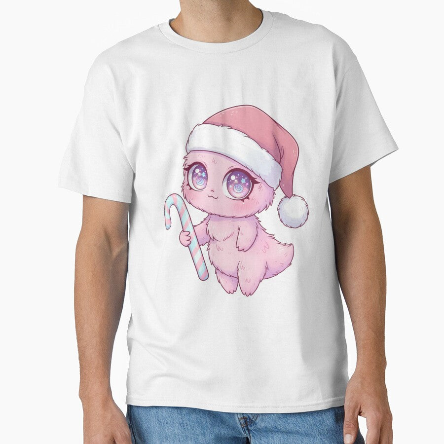Cute Pink Monster Girl Christmas Kawaii Art by Artistic Vibes Art