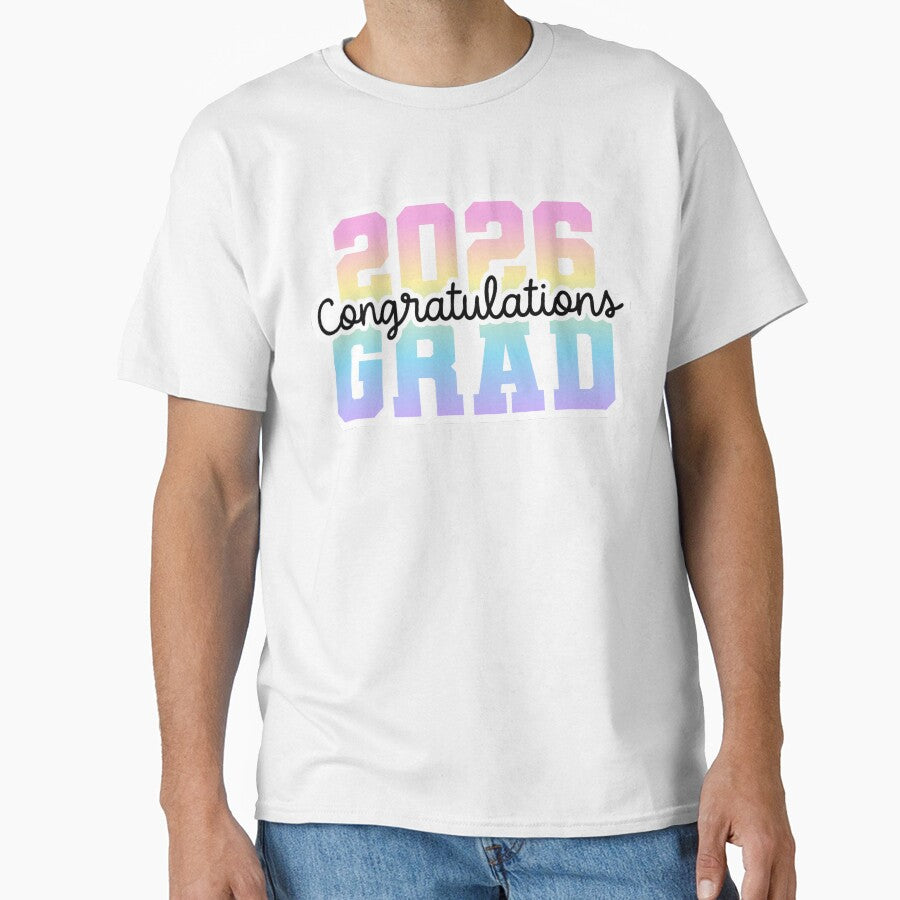 2026 Congratulations Grad - Pastel Rainbow by GlitterArtySVG