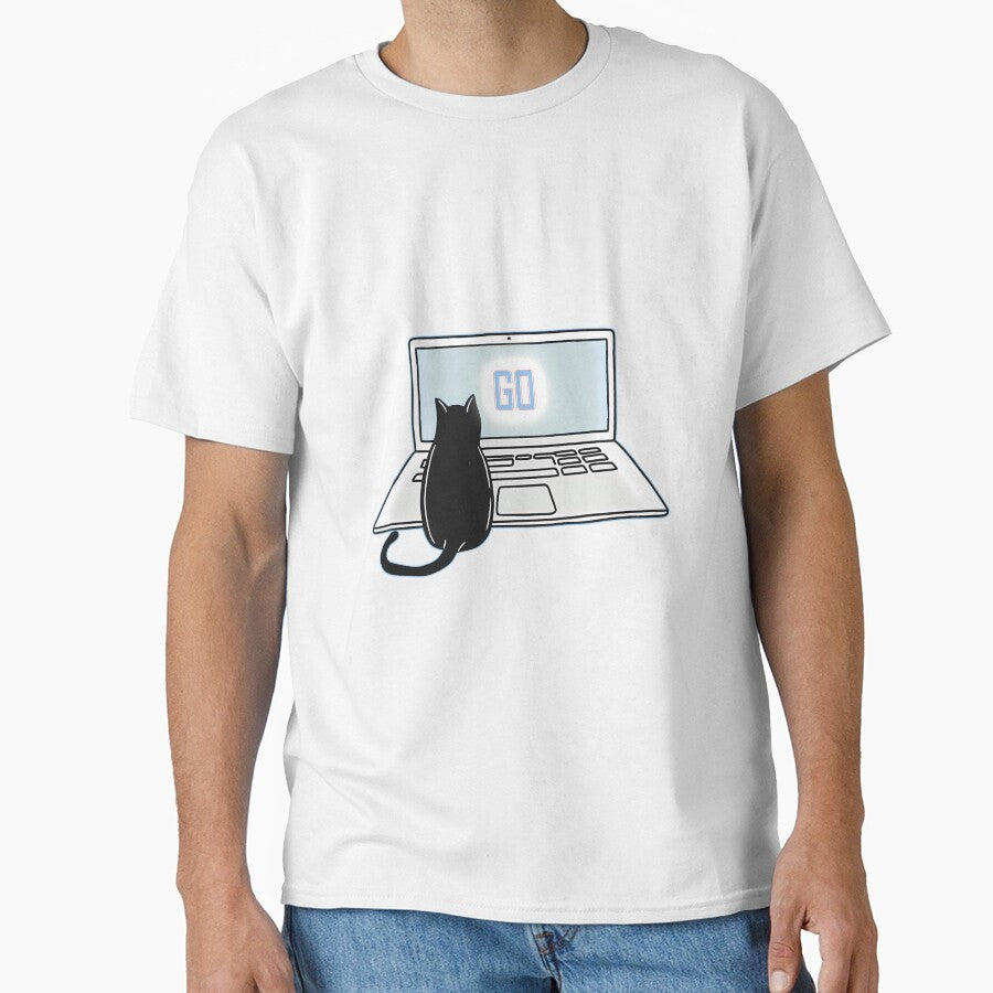 Go Mode Activated – Cute Black Cat Programmer at Work on Laptop | Coding Cat Art for Developers & Coffee Lovers by RAZ1995