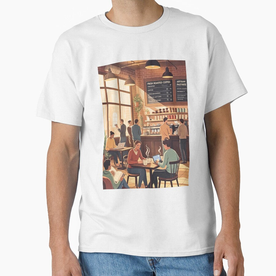 Coffeeshop With People Sitting In Themor Standing By Them by Echo Aesthetics