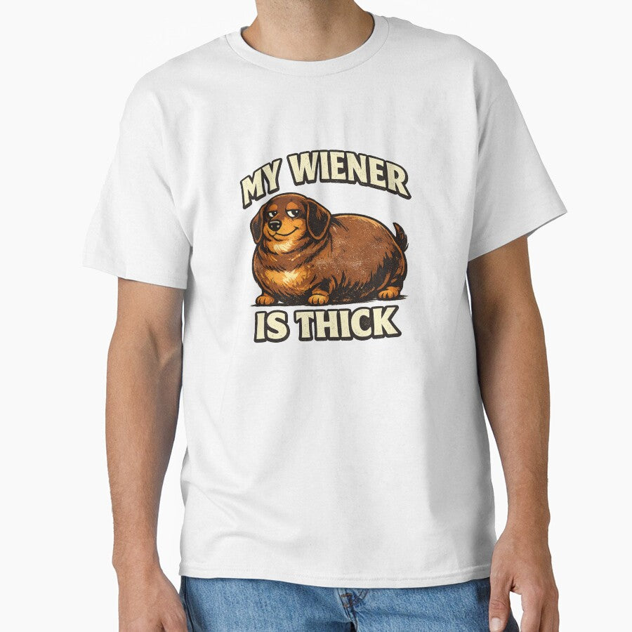 My Wiener Is Thick – Funny Chunky Dachshund by Kimberly Palmer