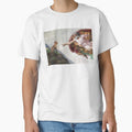 Creation of Cat: Funny Parody T-shirt by Meowchalangelo by Gryphon Bearden Art
