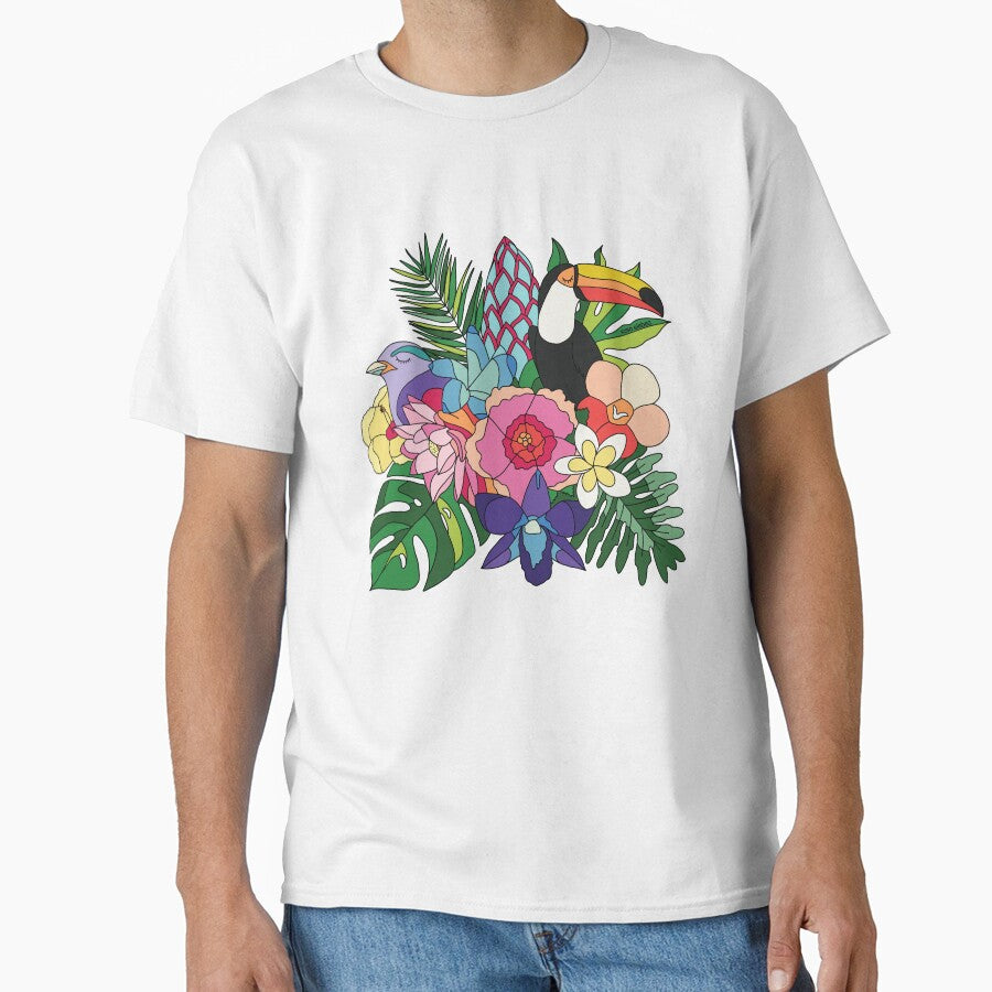 Tropical flowers birds and leaves by Sasa Elebea by Sabrina Brugmann