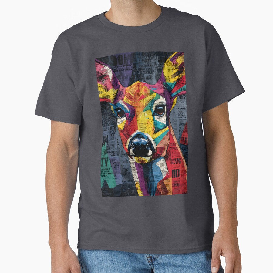 Protect the Wild Deer - Dynamic Face Composition with Colorful Patterns and Typography by OlfactoART Studio
