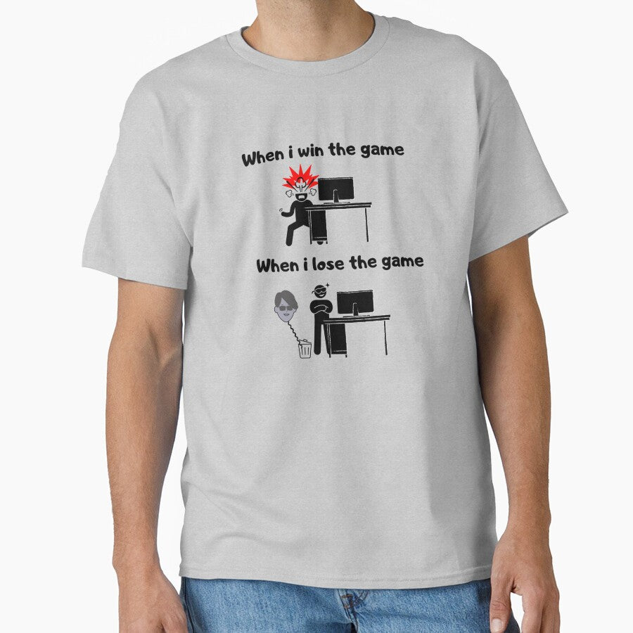 When I win the game VS when I lose the game – Test based illustration design – Black text by Nemesiscrowd