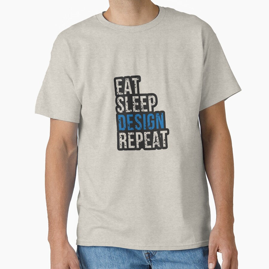 Eat Sleep Design Repeat - Grunge Typography by A9DesignStore