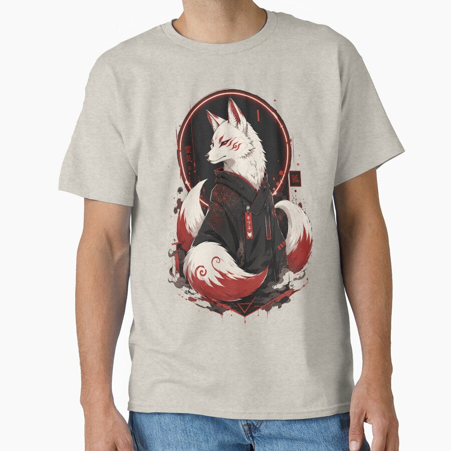 Kitsune Fox Streetwear - Japanese Folklore Modern Art by AbderraimArt