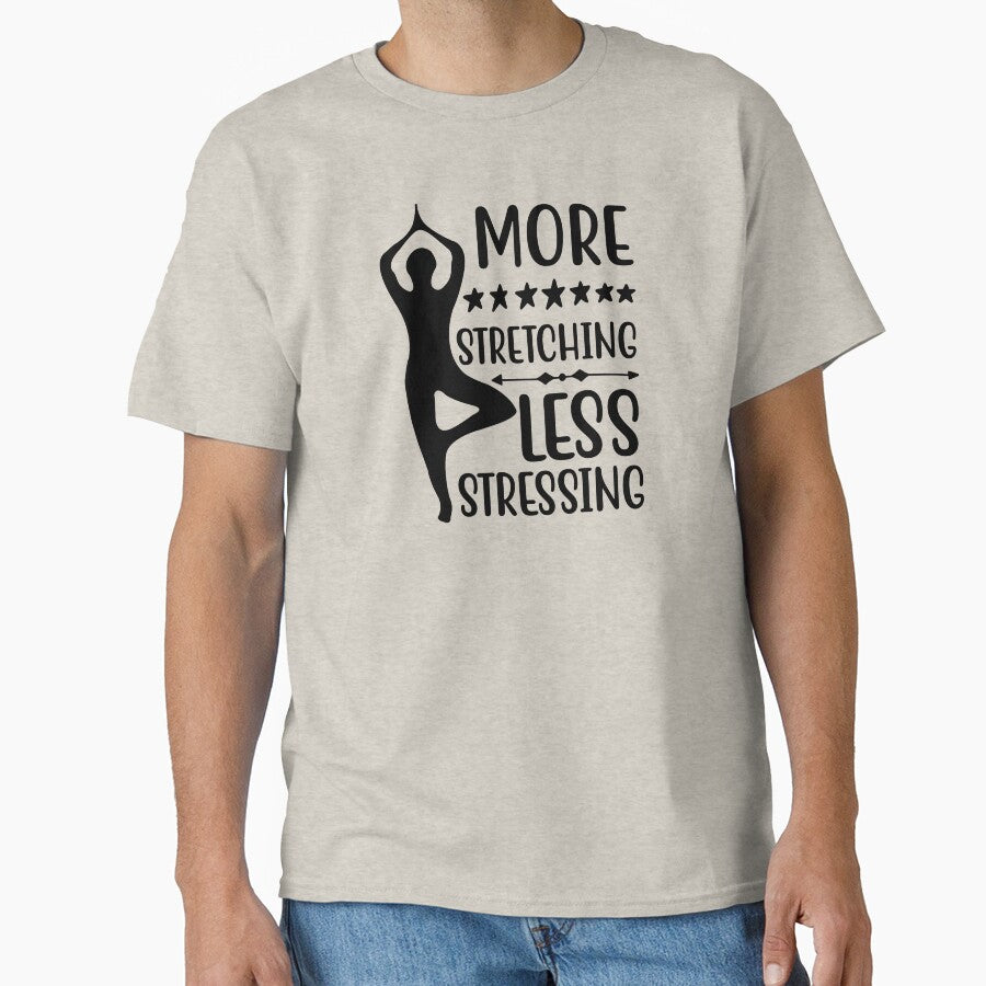 Yoga Quote More Stretching Less Stressing Motivational Saying by SoccaTamam