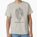 Zen Garden Mama Floral Yoga Line Art - Minimalist Black Ink Design by Jaroslaw-S