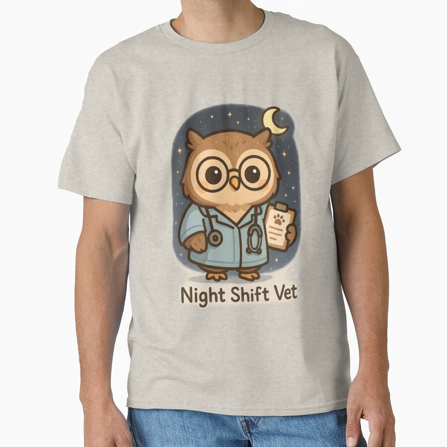Night Shift Vet – Owl Veterinarian Design by Bettybee00