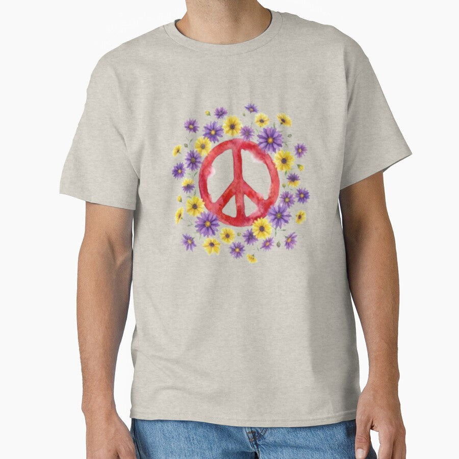 Red Peace Sign Floral by HippyRikky