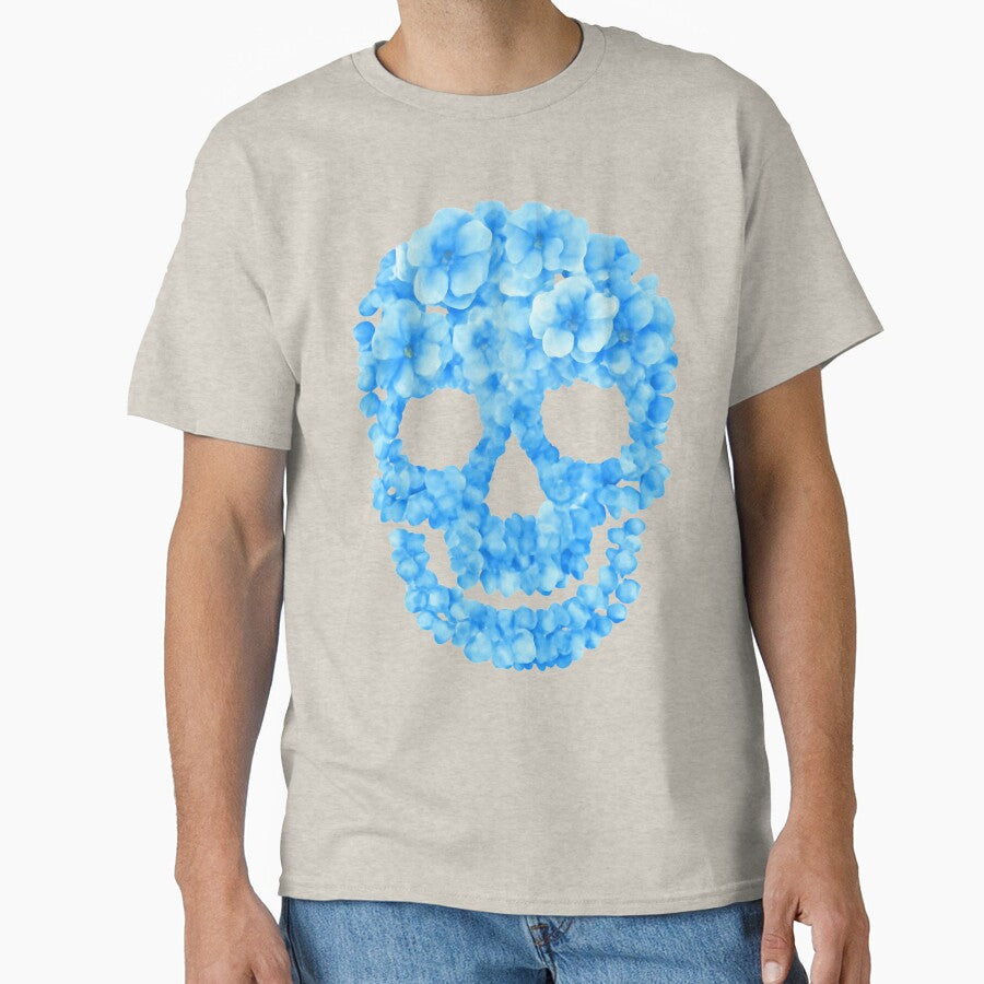 Blue Floral Skull | Cute Gothic Flower Skull by med-lavender-ee