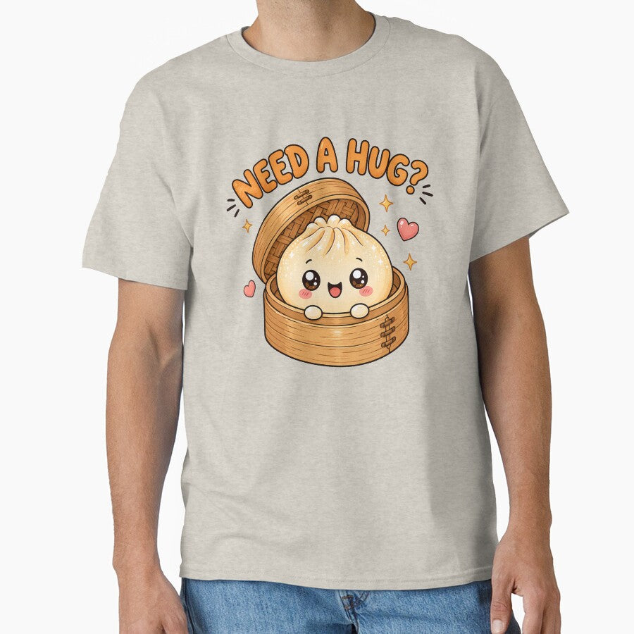 Need A Hug Cute Kawaii Dumpling Bao Bun T-Shirt by BeloDesignLab
