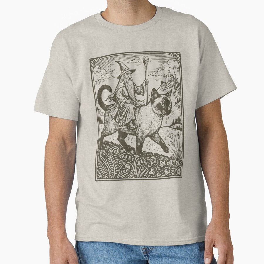 Wizard Siamese Cat Vintage Medieval Sorcerer by Y-Vibes