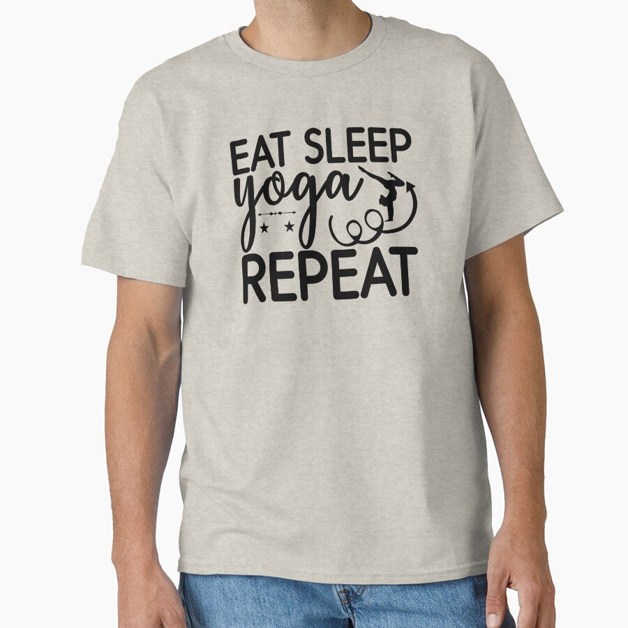 Yoga Saying Eat Sleep Yoga Repeat Motivational Quote by SoccaTamam