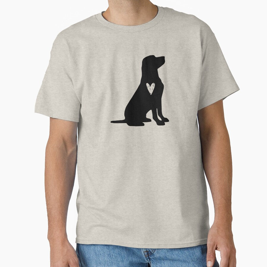 Labrador Retriever Black Silhouette Heart Love Dog Cute by Omoozo