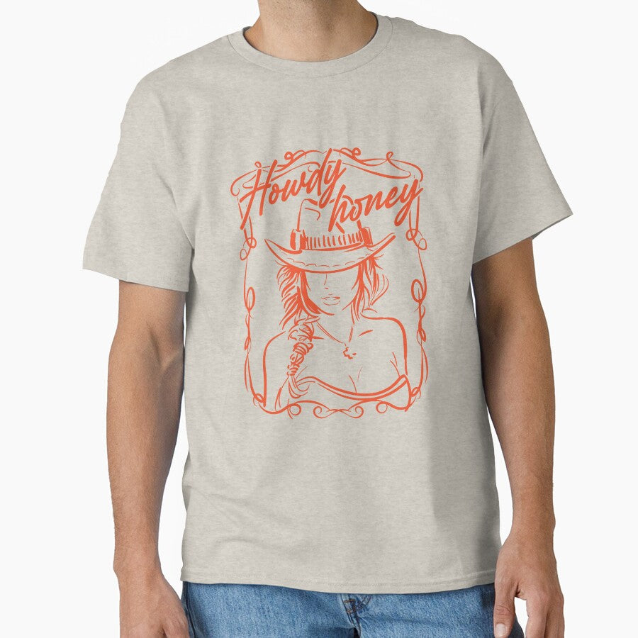 Howdy Honey Vintage Cowgirl Graphic Art by The secret storage room