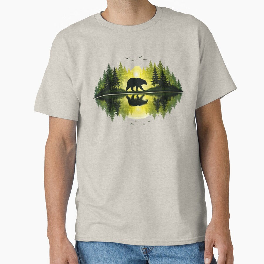 vintage bear reflection art by stikrusak