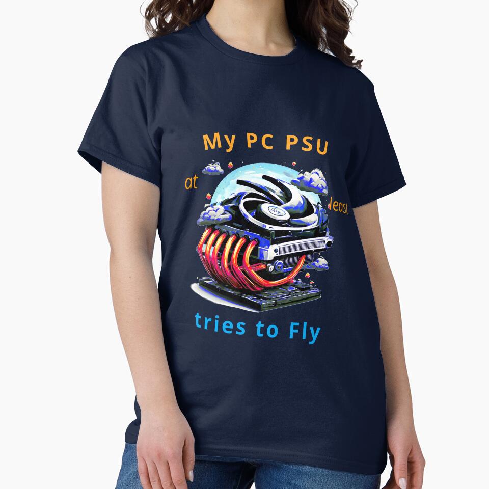 PSU tries to Fly, a funny computer gift, for the geek and cpmputer lover by PiperParrot