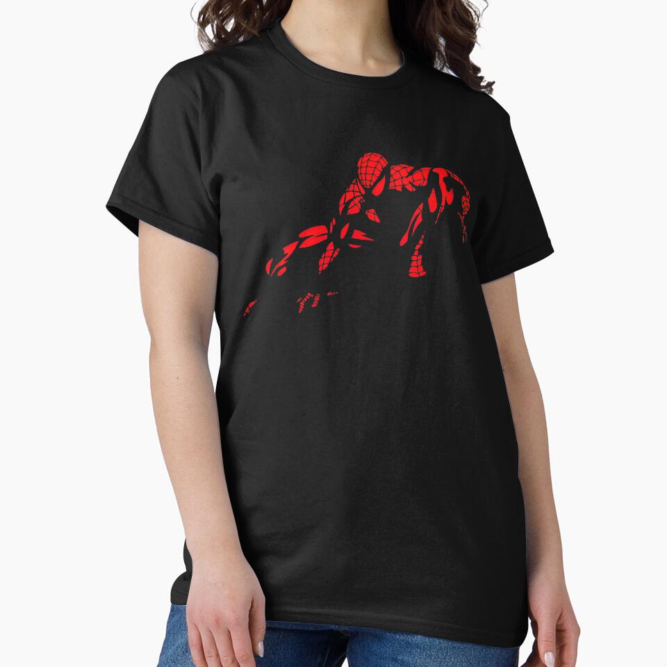 Minimalist Web Hero Silhouette Shirt, Vintage Superhero Graphic Tee by CareerKitties