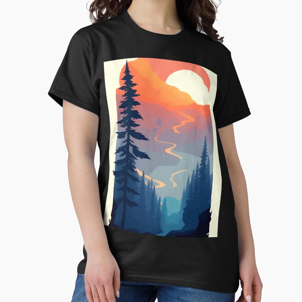 Find the Perfect Minimalist Landscape Mountain Trees Print for Your Style and Taste by supeart