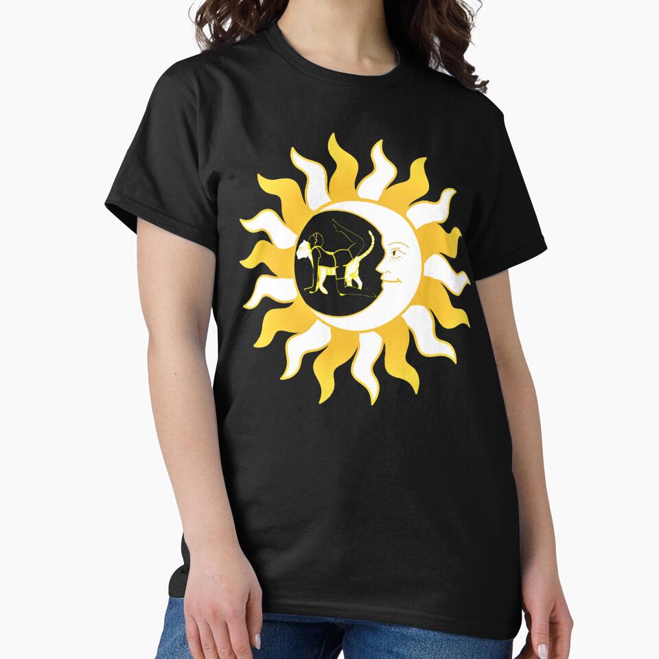 Tiger Yoga Pose With Sun And Moon by TeesFashion