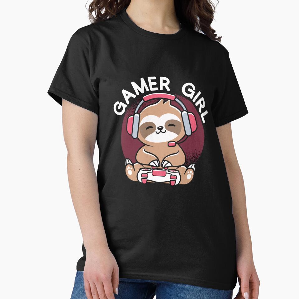 Gamer Girl Sloth Gaming by taaddison50