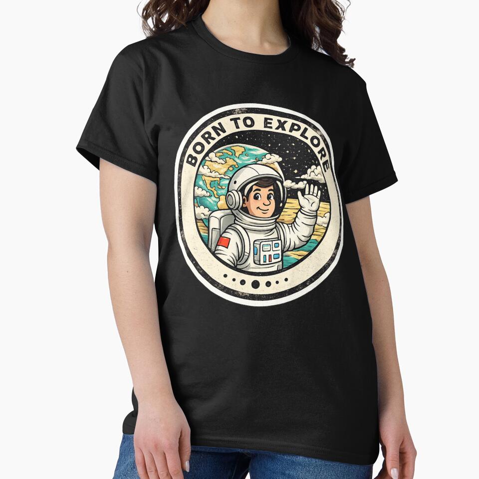 Born to Explore – Vintage Astronaut Space Design | Retro Galaxy Adventure Badge by Altair_