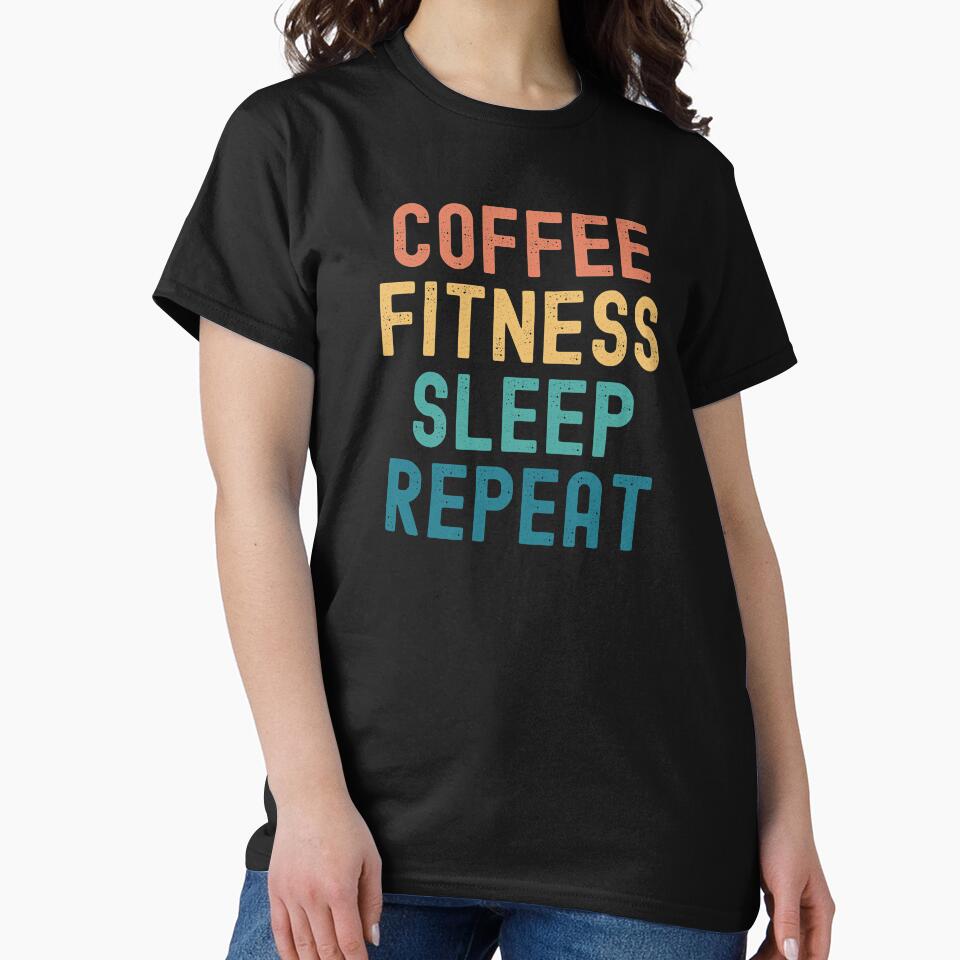Coffee Fitness Sleep Repeat - Funny Fitness & Coffee Gift by kindxinn