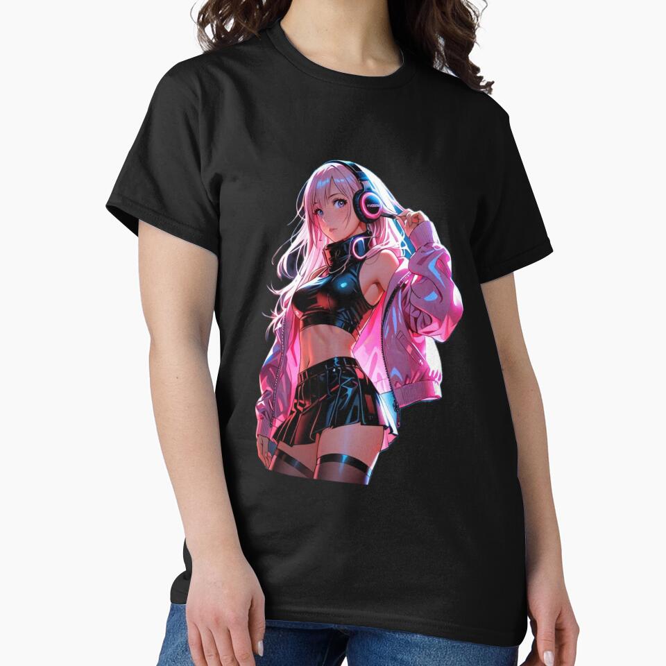 Cyber Neon Anime Girl | Futuristic Gamer Waifu Aesthetic by AnimDream