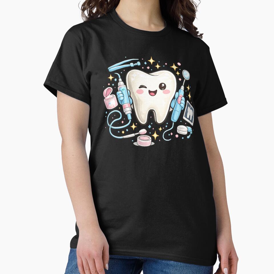 Dental Hygienist Gift Cute Tooth Art by Corvoria