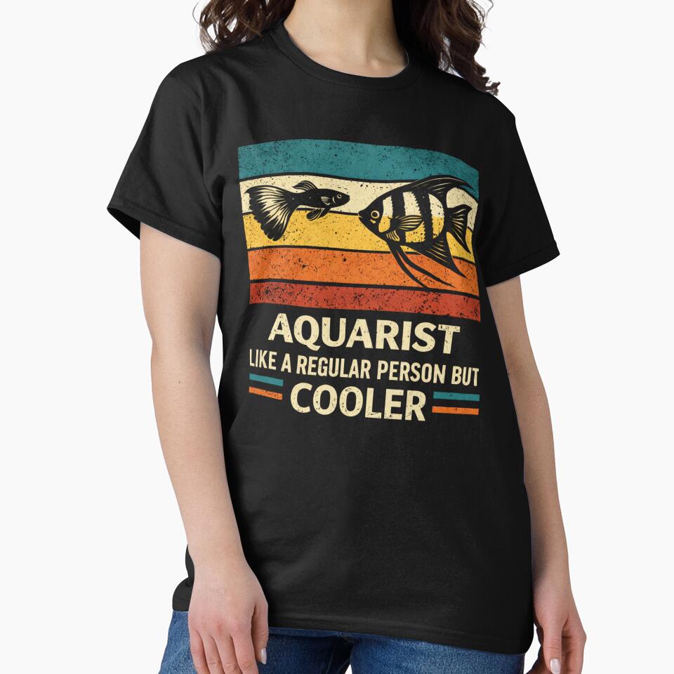 Aquarist Shirt Funny Aquarium Shirt Tropical Fish Tank Retro Vintage Fish Keeper Shirt by ZEBBEDE - Minimal Streetwear